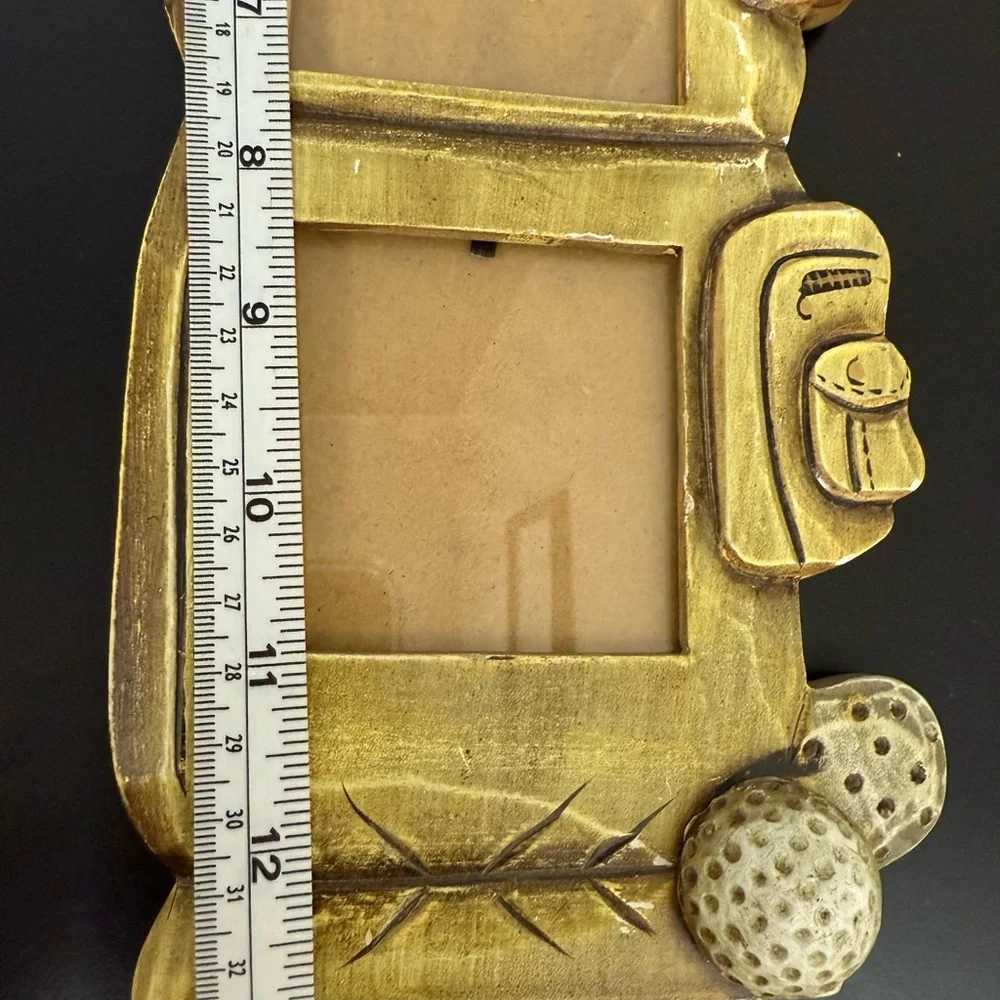 Gold Silver Golf Bag Double‎ Picture Frame 2.5x2.5” wall mount